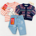 Minnie Minors Bunny Top, Cardigan & Jeans Set