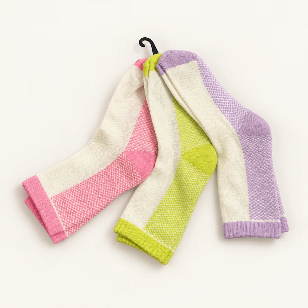 Girls Colorblock Crew Socks – Pack of 3