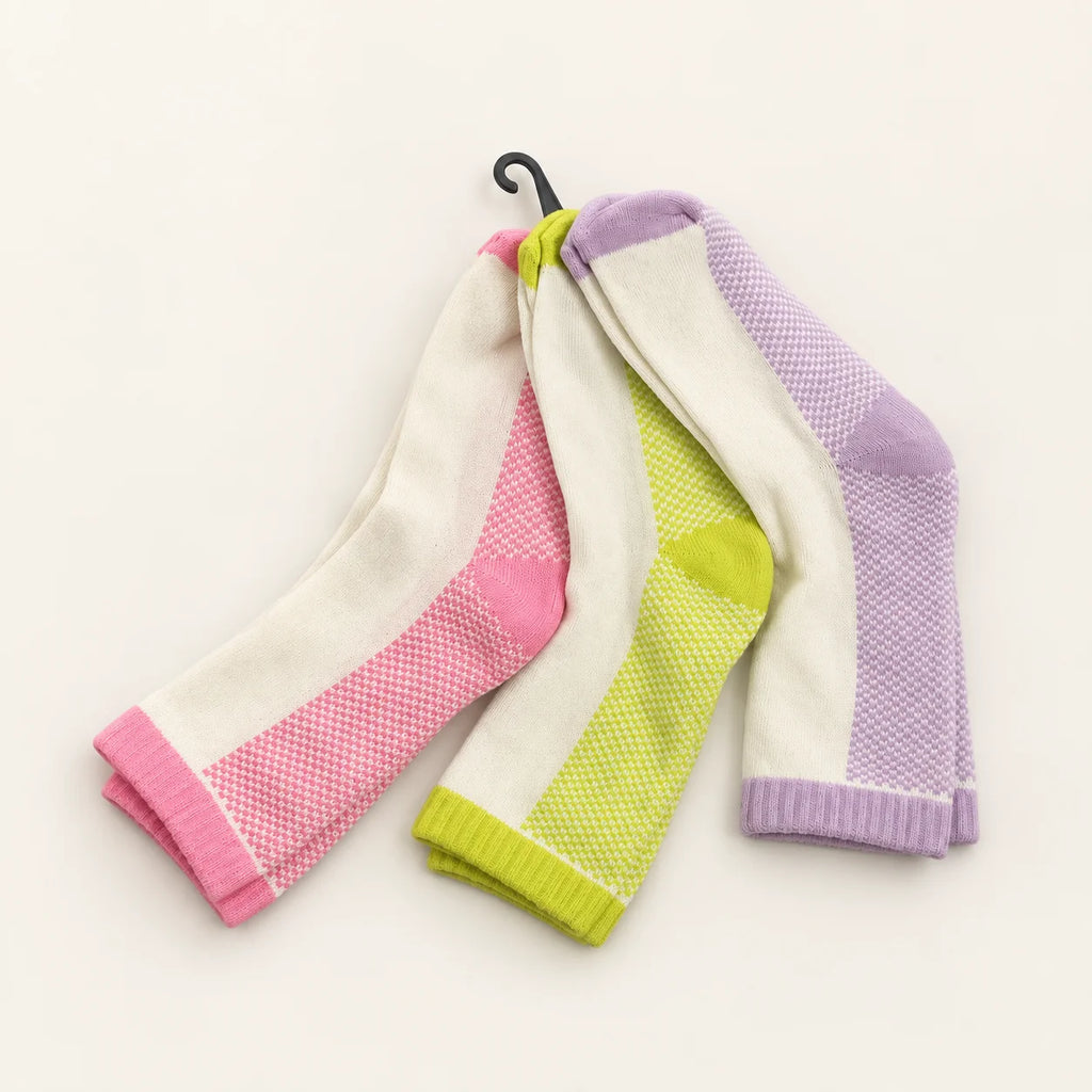 Girls Colorblock Crew Socks – Pack of 3