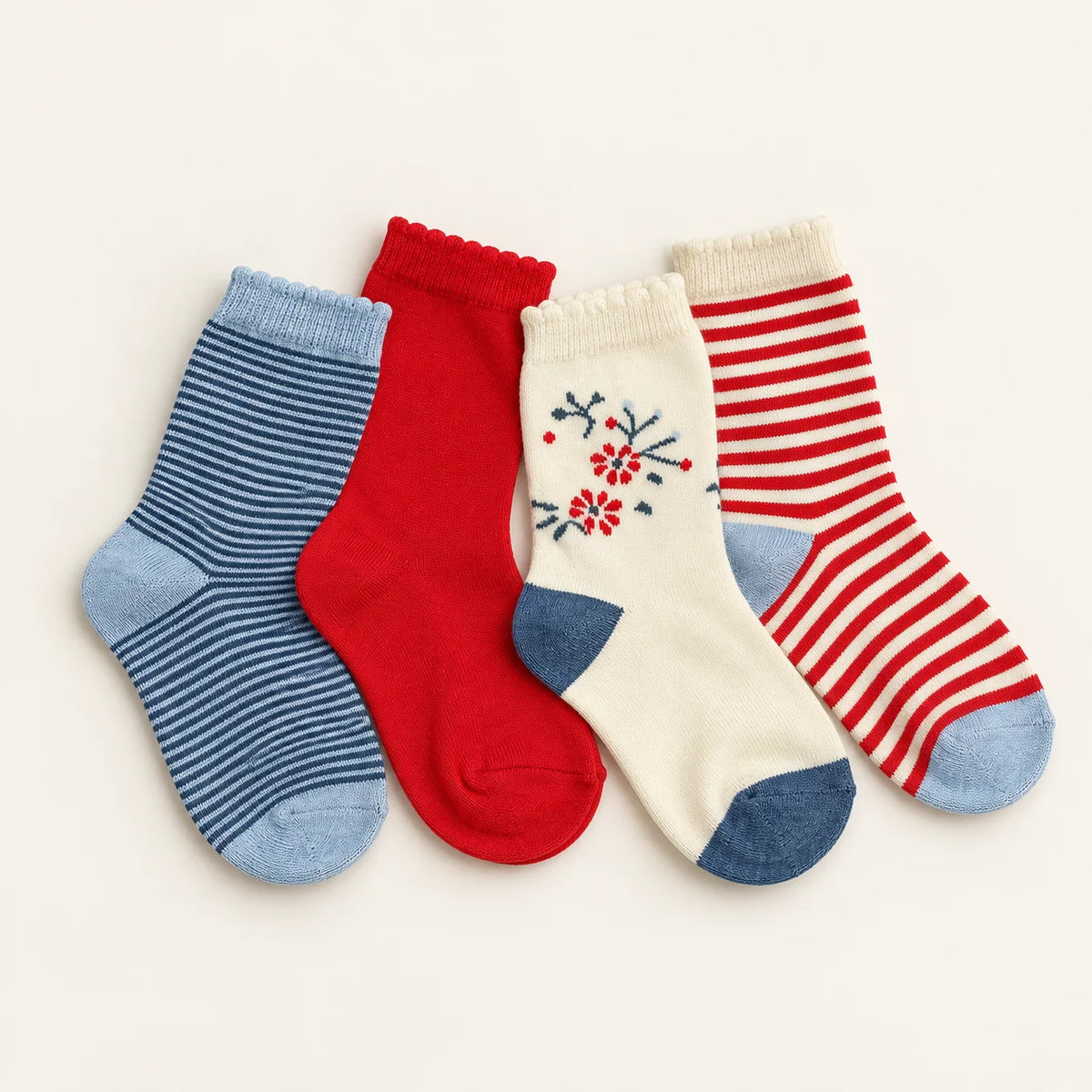 Kids Assorted Crew Socks – Pack of 4