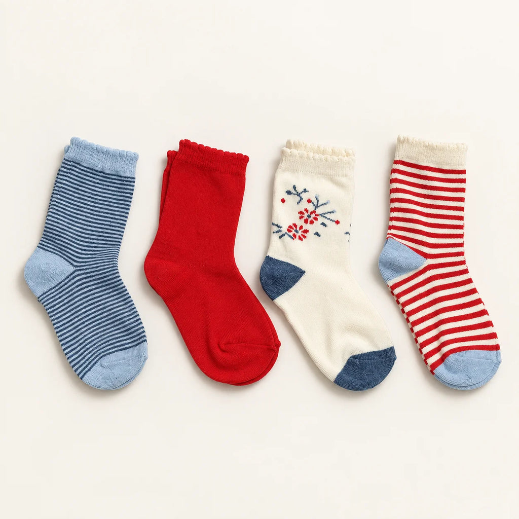 Kids Assorted Crew Socks – Pack of 4