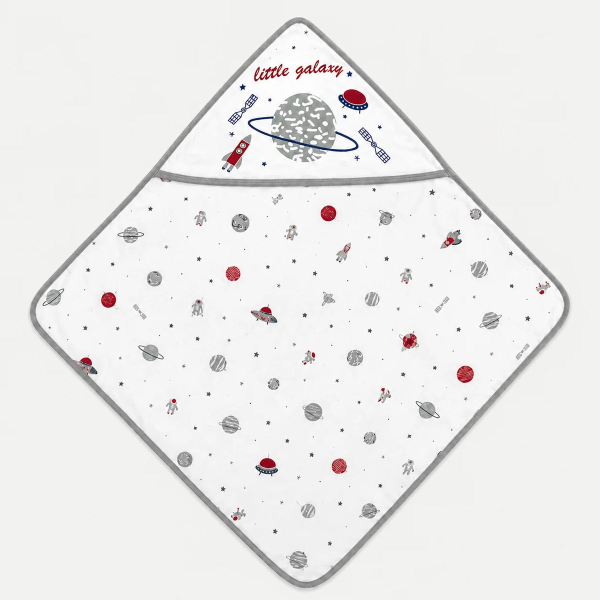 White Space Print Hooded Baby Towel