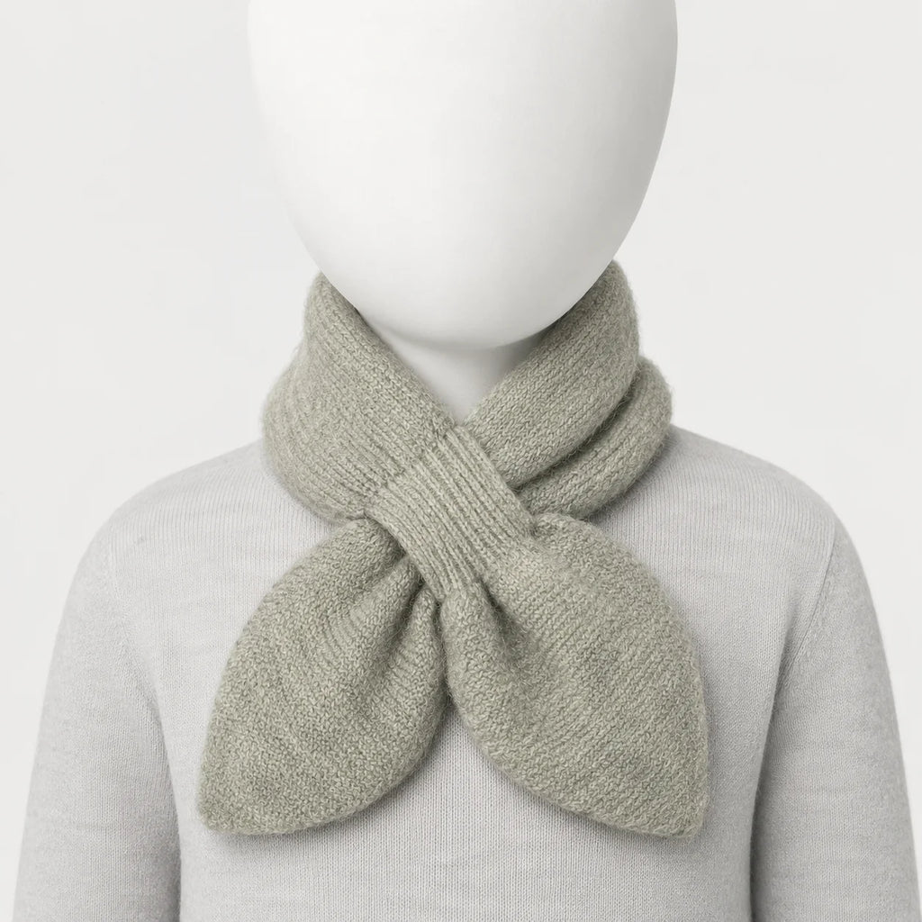 Light Grey Knitted Kids Scarf