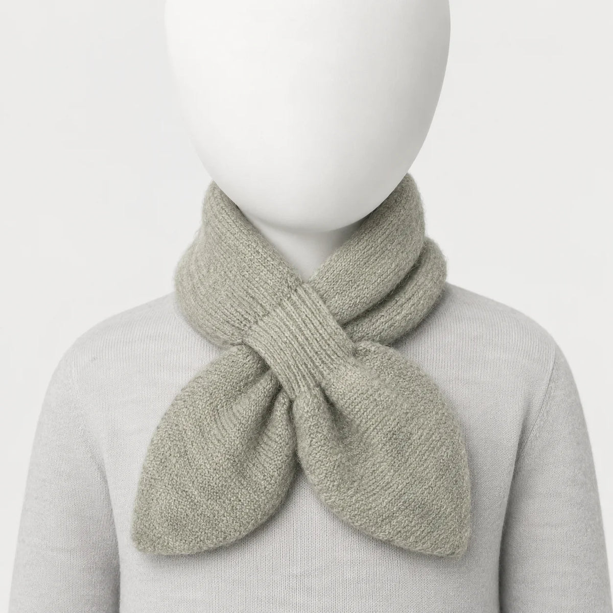 Light Grey Knitted Kids Scarf