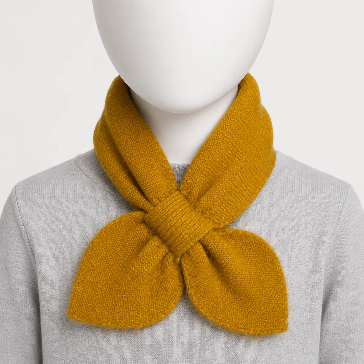 Mustard Yellow Knitted Kids Scarf