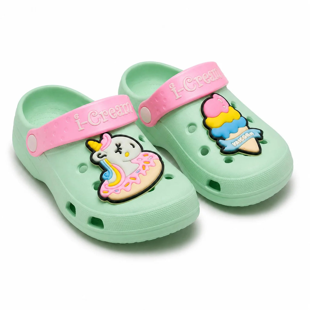 Kids Mint Green Unicorn Clogs – Unicorn Swirl | SH-002