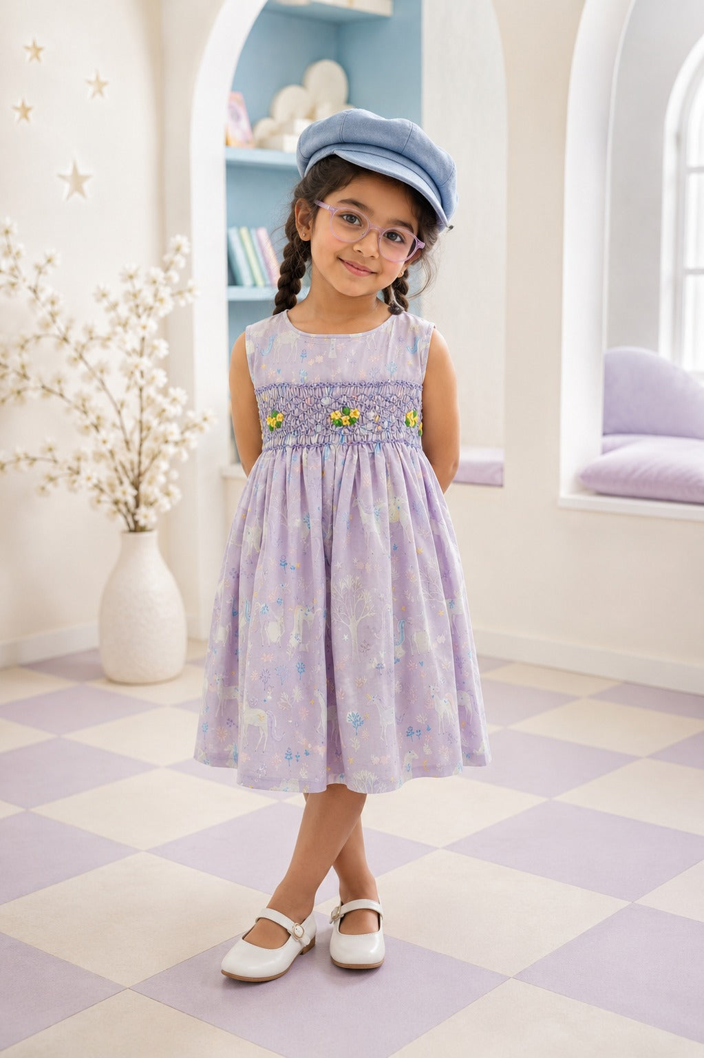 Girls Lilac Smocked Frock | SF-004
