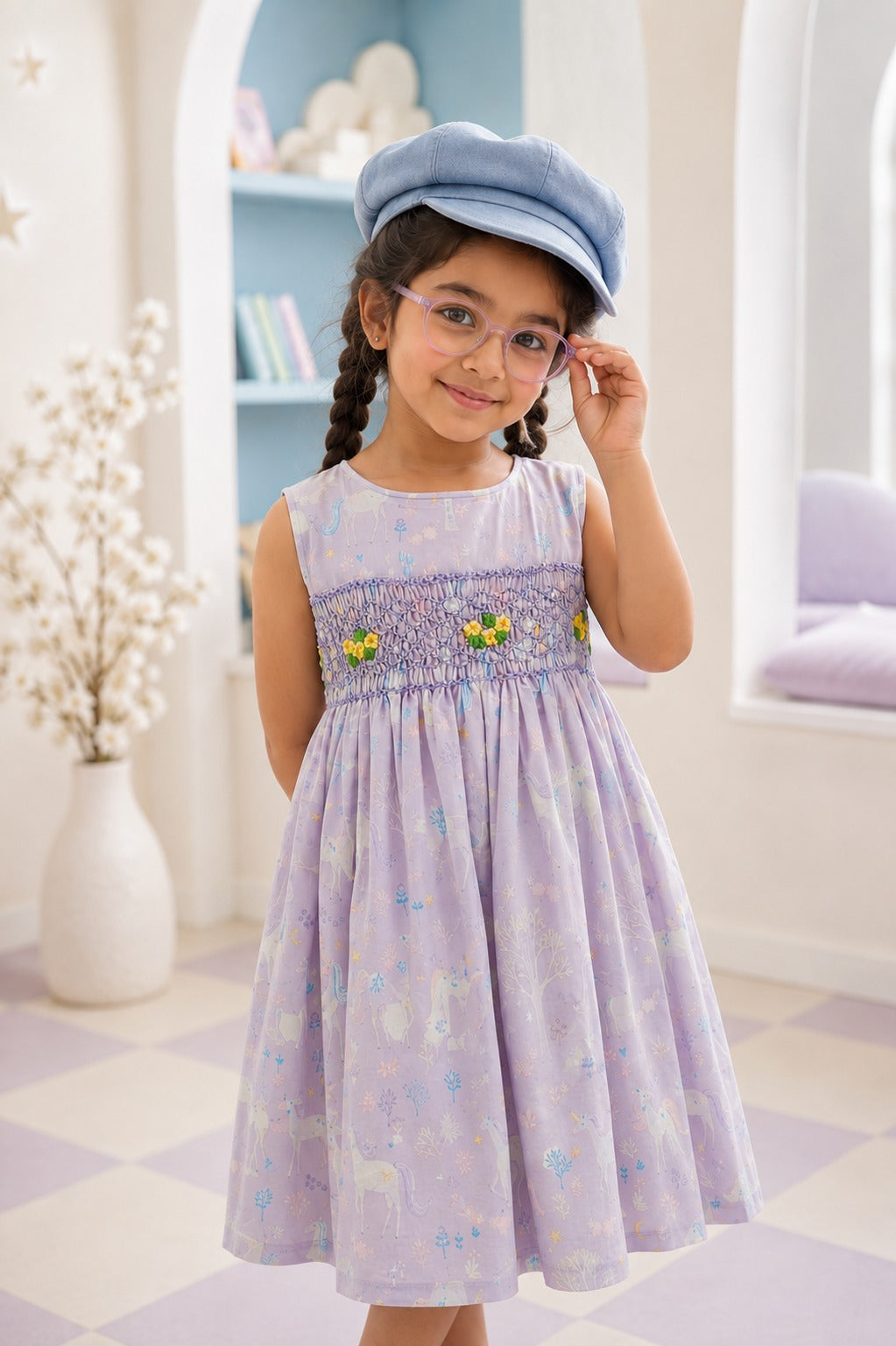 Girls Lilac Smocked Frock | SF-004