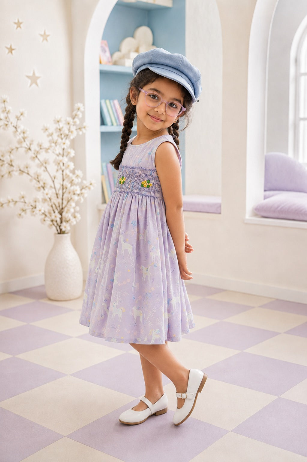 Girls Lilac Smocked Frock | SF-004