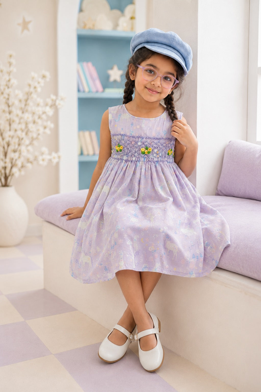 Girls Lilac Smocked Frock | SF-004