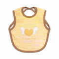 Yellow & White Striped Heart Baby Bib