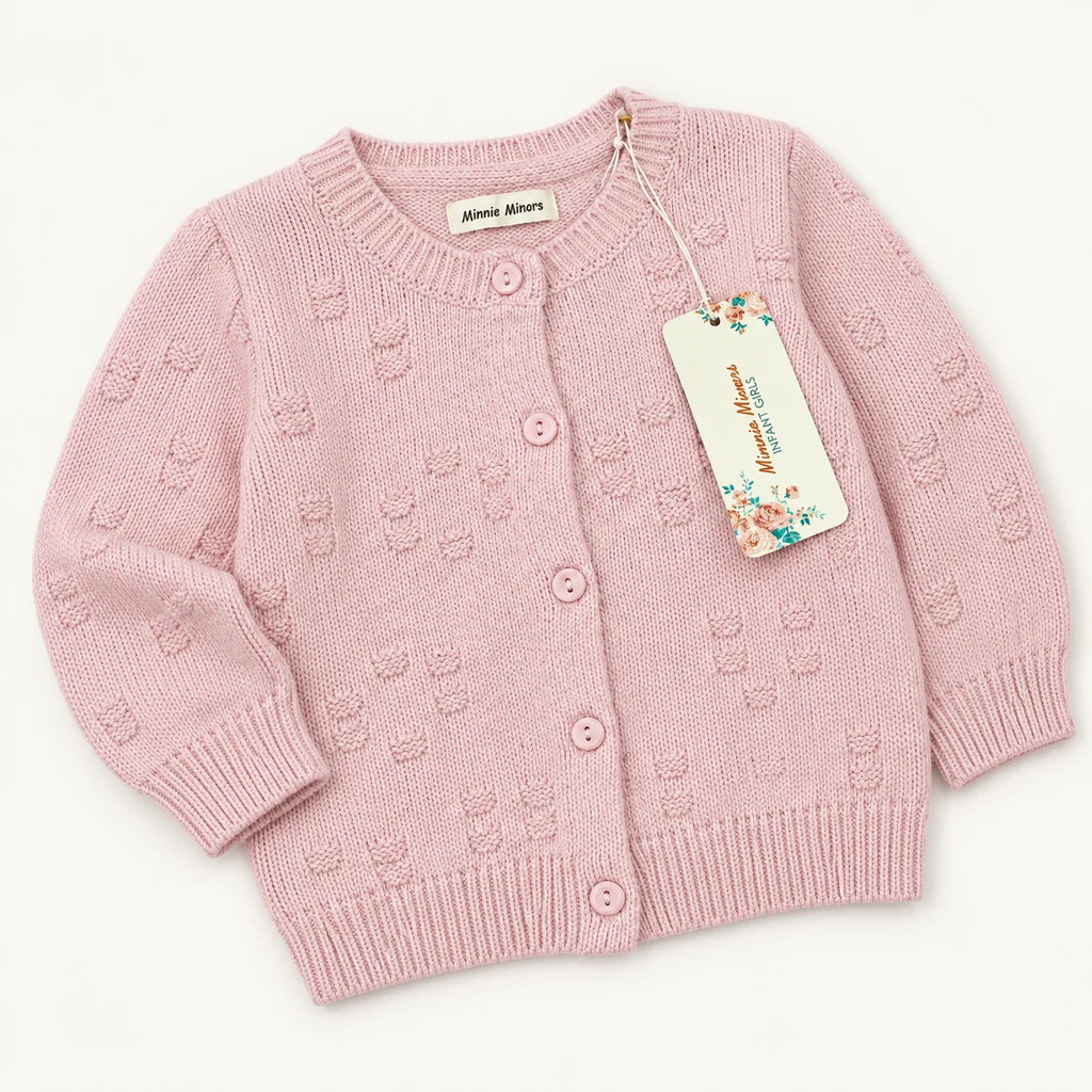Red Smocked Baby Dress & Pink Cardigan Set