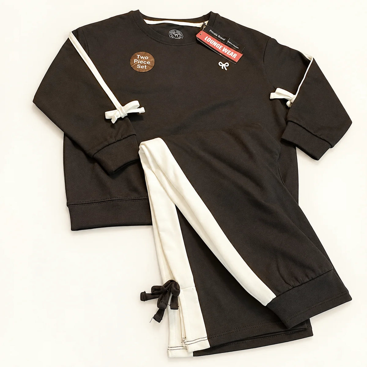 Minnie Minors Boys Black & White Two-Piece Lounge Wear Set
