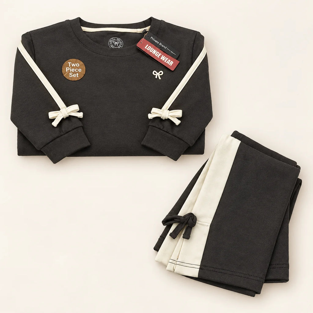 Minnie Minors Boys Black & White Two-Piece Lounge Wear Set