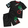 Charcoal Smiley Print Kids’ Loungewear Set