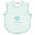 Mint Green Striped Heart Baby Bib