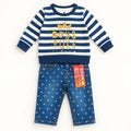 Minnie Minors Striped Baby Top & Star-Print Jeans Set
