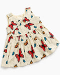 Butterfly Print Bow Summer Frock for Baby Girls