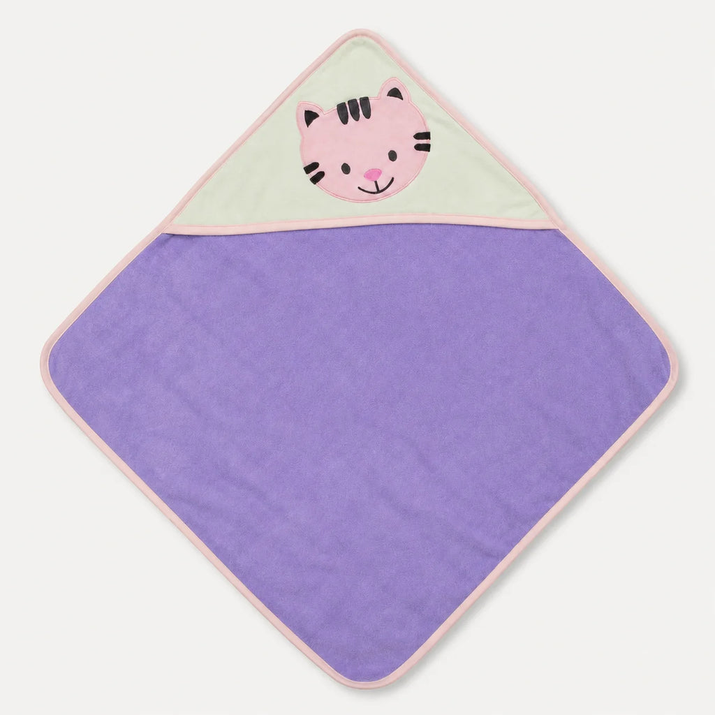 Purple Cat Hooded Baby Towel