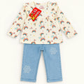 Rainbow Print Baby Outfit & Pink Hooded Onesie Set