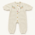 Minnie Minors Floral Embroidered Knitted Baby Romper