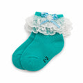Turquoise Lace Frill Socks for Girls