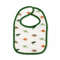 White Dinosaur Print Baby Bib