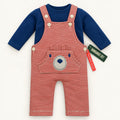 Minnie Minors Bear Face Striped Dungaree & Top Set