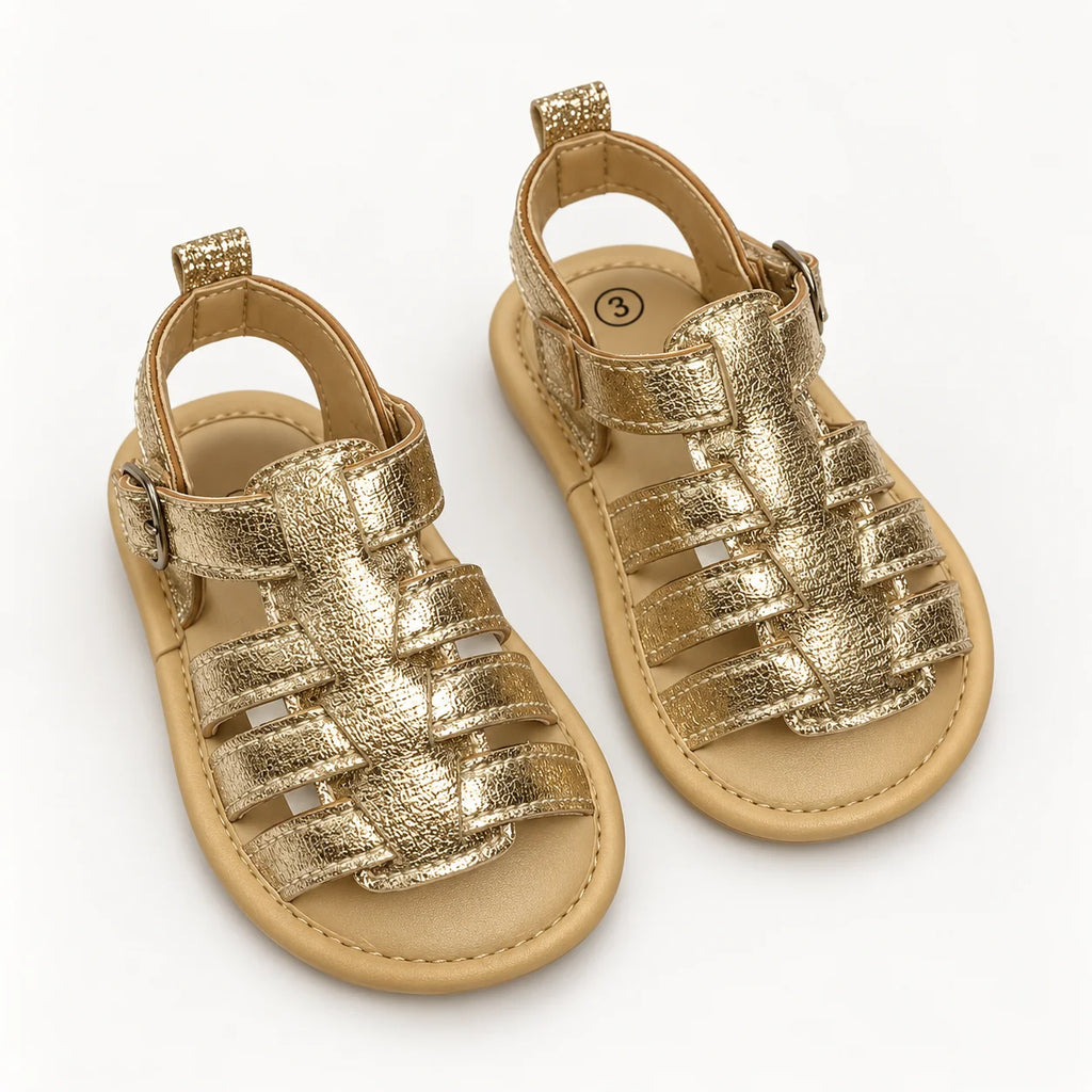 Minni Toes Metallic Gold Baby Sandals