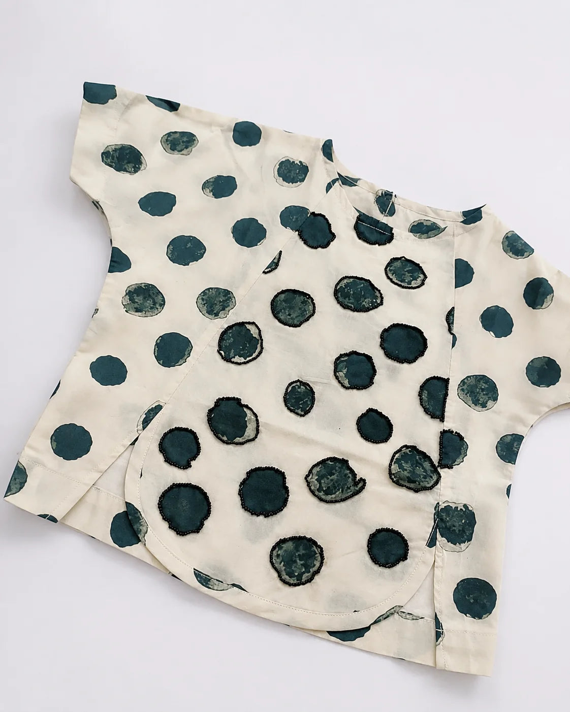 Off-White Polka-Dot Summer Top for Girls