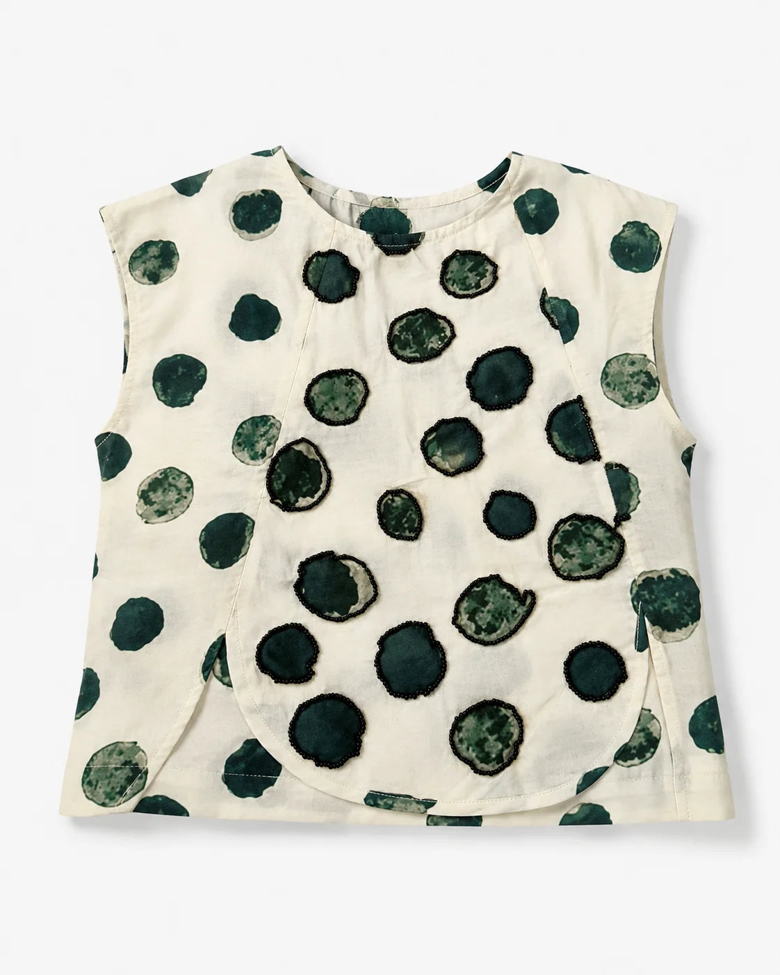 Off-White Polka-Dot Summer Top for Girls