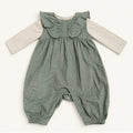 Sage Green Ruffle Baby Dungaree Outfit