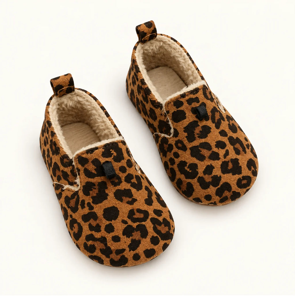 Minni Toes Leopard Print Baby Slip-On Shoes