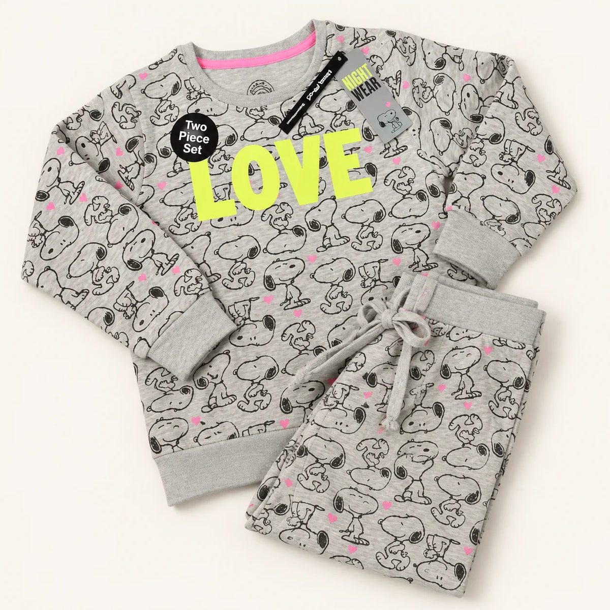 Snoopy Grey Printed Girls’ 2-Piece Tracksuit