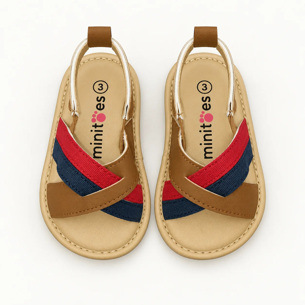 Minni Toes Multicolor Cross-Strap Baby Sandals