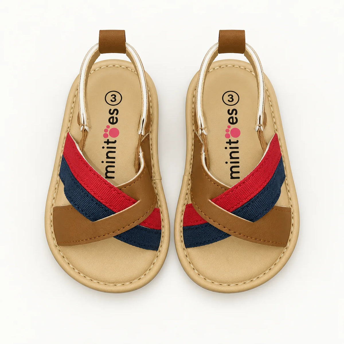 Minni Toes Multicolor Cross-Strap Baby Sandals