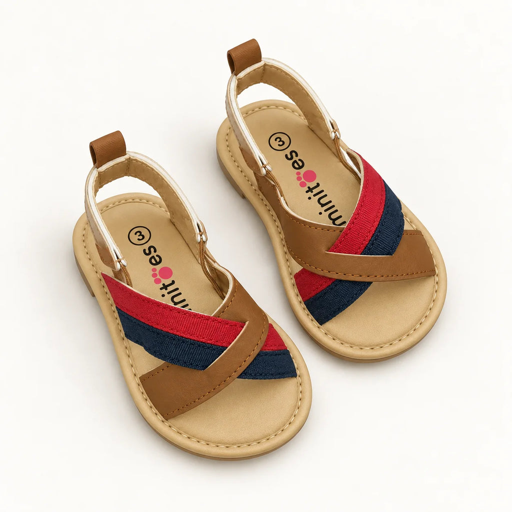 Minni Toes Multicolor Cross-Strap Baby Sandals