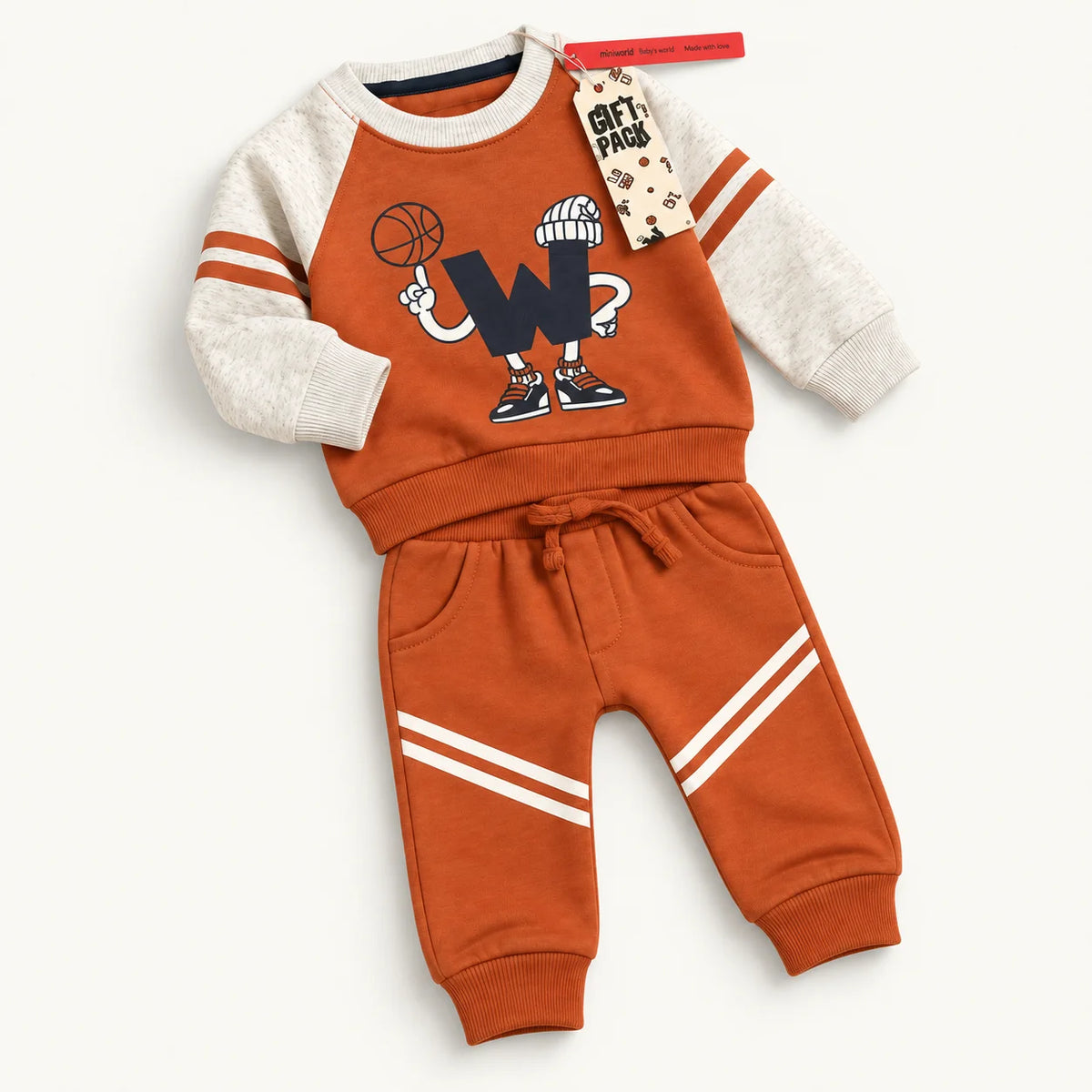 Rust & Light Blue Baby Tracksuits – Pack of 2