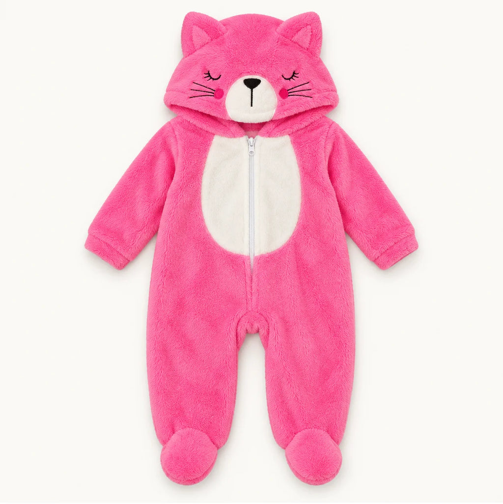 Rainbow Print Baby Outfit & Pink Hooded Onesie Set