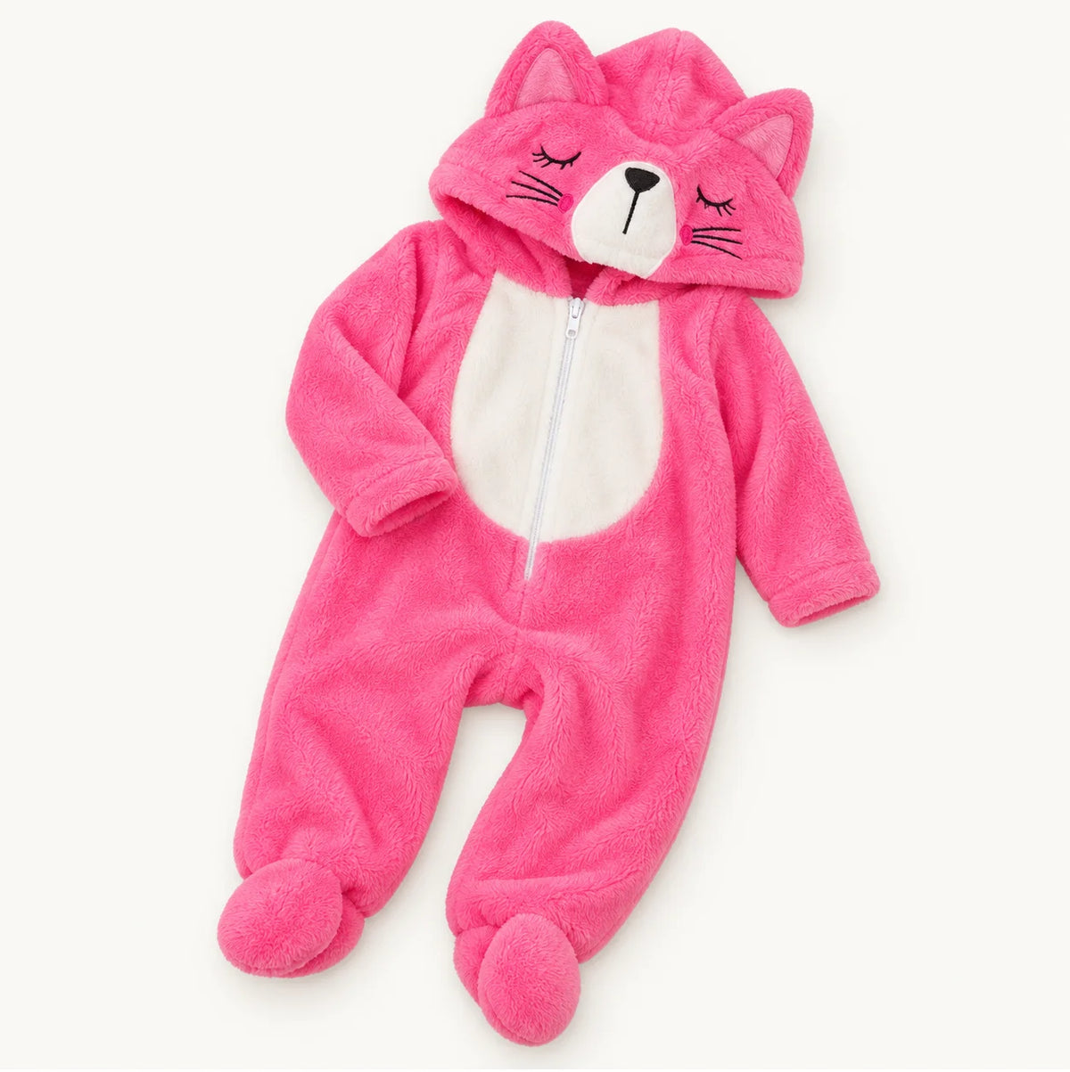 Rainbow Print Baby Outfit & Pink Hooded Onesie Set