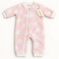 Minnie Minors Pink Plush Zip-Up Baby Romper