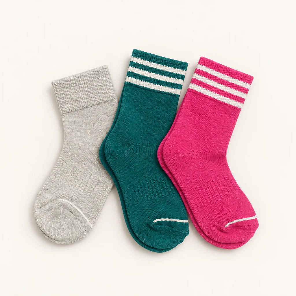 Kids Ribbed Crew Socks – Pack of 3
