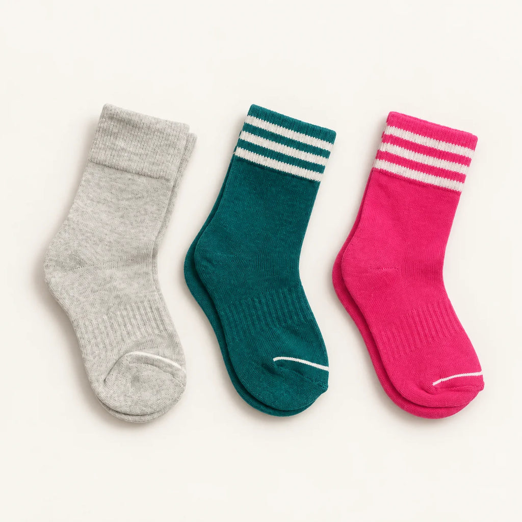 Kids Ribbed Crew Socks – Pack of 3