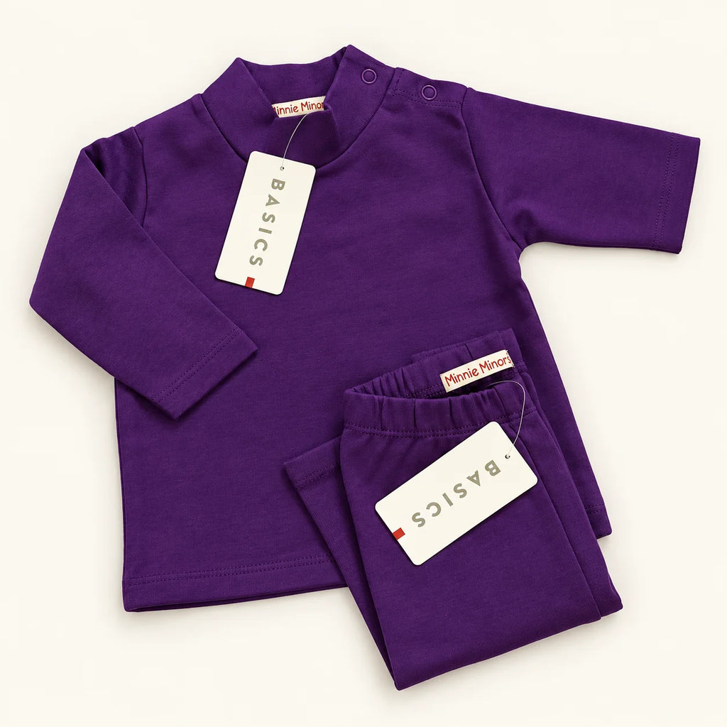 Minnie Minors Purple Basics Baby 2-Piece Set