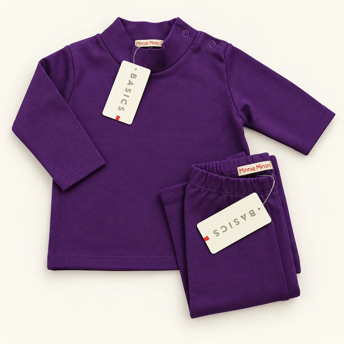 Minnie Minors Purple Basics Baby 2-Piece Set