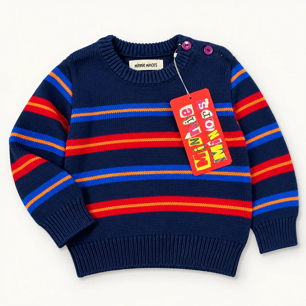 Striped Baby Tops & Knitted Sweater – Pack of 3