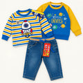 Minnie Minors Space Print Baby Tops & Jeans Set