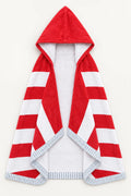Red Stripe Hooded Bathrobe for Kids