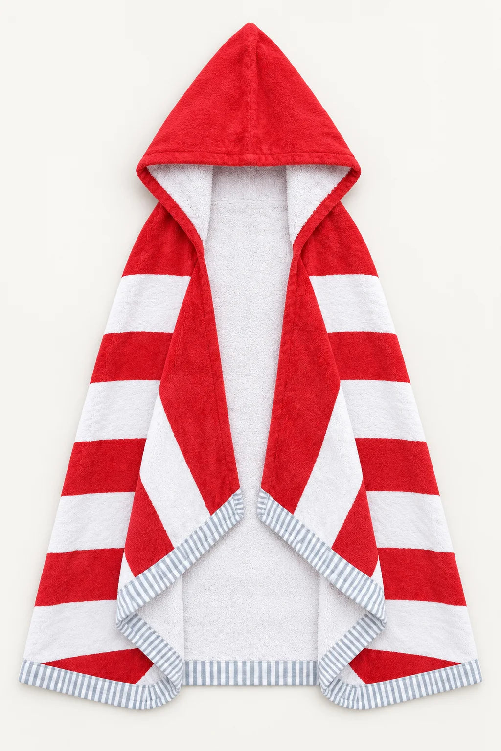 Red Stripe Hooded Bathrobe for Kids