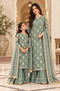 Customized Sage Green Floral Matching Suit